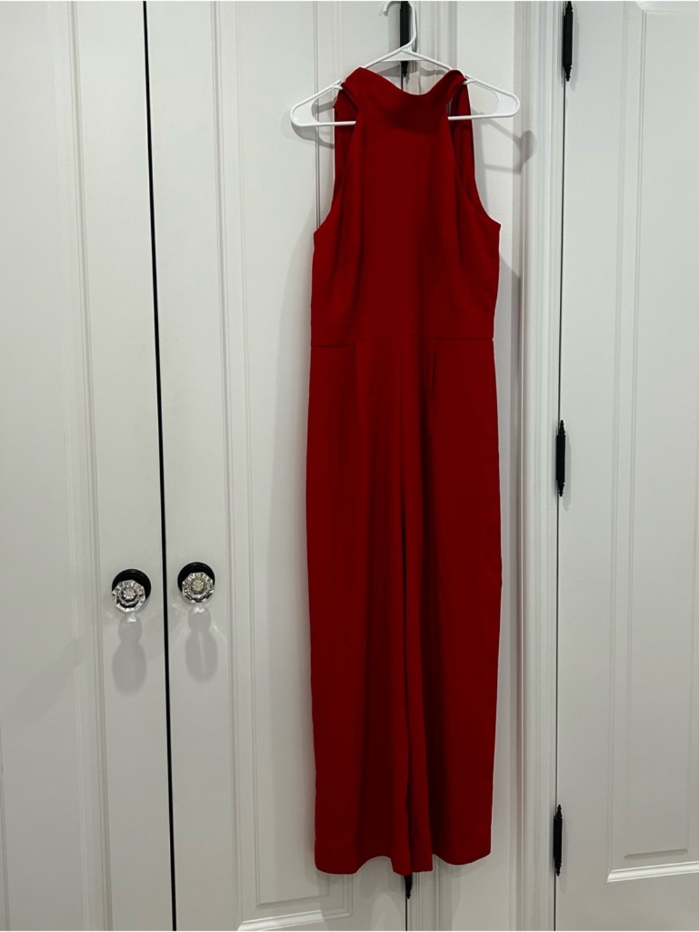 Chelsea28 Red Sleeveless Wide-Leg Jumpsuit Open Back